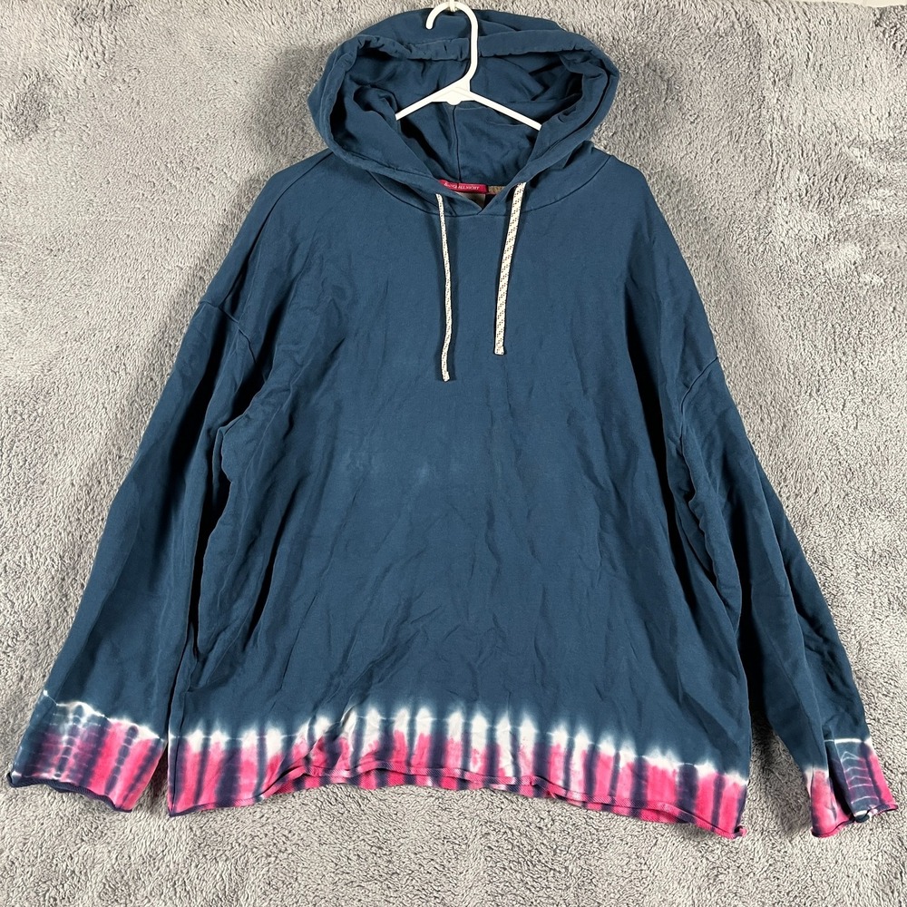 Scotch & Soda Amsterdam Weekend Edition Womens Tie Dye Trim Blue Hoodie XL
